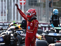 Charles Leclerc of Ferrari after qualifying ahead of the Formula 1 Grand Prix of Azerbaijan at Baku City Circuit in Baku, Azerbaijan on Sept...