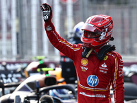 Charles Leclerc of Ferrari after qualifying ahead of the Formula 1 Grand Prix of Azerbaijan at Baku City Circuit in Baku, Azerbaijan on Sept...