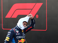 Sergio Perez of Red Bull Racing after qualifying ahead of the Formula 1 Grand Prix of Azerbaijan at Baku City Circuit in Baku, Azerbaijan on...