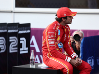 Carlos Sainz of Ferrari after qualifying ahead of the Formula 1 Grand Prix of Azerbaijan at Baku City Circuit in Baku, Azerbaijan on Septemb...