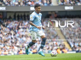 Savinho #26 of Manchester City F.C. during the Premier League match between Manchester City and Brentford at the Etihad Stadium in Mancheste...