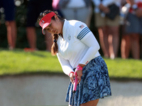 GAINESVILLE, VIRGINIA - SEPTEMBER 14: Lilia Vu of Team USA putts on the 7th green during Day Two of the Solheim Cup at Robert Trent Jones Go...