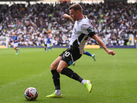 Callum Elder of Derby County crosses the ball, leading to his side's first goal during the Sky Bet Championship match between Derby County a...