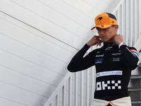 Lando Norris of McLaren before qualifying ahead of the Formula 1 Grand Prix of Azerbaijan at Baku City Circuit in Baku, Azerbaijan on Septem...