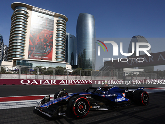 Franco Colapinto of Williams during qualifying ahead of the Formula 1 Grand Prix of Azerbaijan at Baku City Circuit in Baku, Azerbaijan on S...