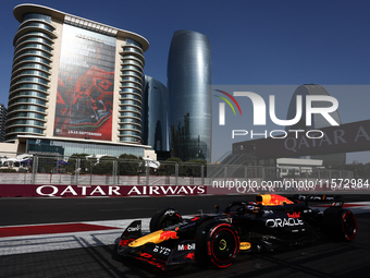 Max Verstappen of Red Bull Racing during qualifying ahead of the Formula 1 Grand Prix of Azerbaijan at Baku City Circuit in Baku, Azerbaijan...