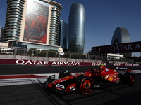 Carlos Sainz of Ferrari during qualifying ahead of the Formula 1 Grand Prix of Azerbaijan at Baku City Circuit in Baku, Azerbaijan on Septem...