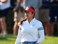 GAINESVILLE, VIRGINIA - SEPTEMBER 14: Lilia Vu of Team USA walks on the 7th green during Day Two of the Solheim Cup at Robert Trent Jones Go...