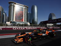 Lando Norris of McLaren during qualifying ahead of the Formula 1 Grand Prix of Azerbaijan at Baku City Circuit in Baku, Azerbaijan on Septem...