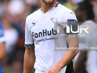 Jerry Yates of Derby County during the Sky Bet Championship match between Derby County and Cardiff City at Pride Park in Derby, England, on...