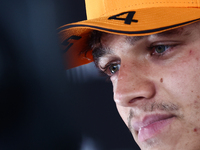 Lando Norris of McLaren during qualifying ahead of the Formula 1 Grand Prix of Azerbaijan at Baku City Circuit in Baku, Azerbaijan on Septem...