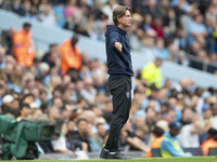 Brentford F.C. manager Thomas Franks gesticulates during the Premier League match between Manchester City and Brentford at the Etihad Stadiu...