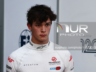 Oliver Bearman of Haas during qualifying ahead of the Formula 1 Grand Prix of Azerbaijan at Baku City Circuit in Baku, Azerbaijan on Septemb...