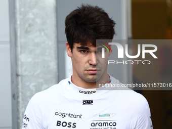 Lance Stroll of Aston Martin Aramco during qualifying ahead of the Formula 1 Grand Prix of Azerbaijan at Baku City Circuit in Baku, Azerbaij...