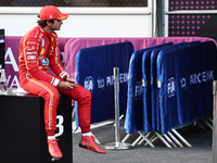 Carlos Sainz of Ferrari after qualifying ahead of the Formula 1 Grand Prix of Azerbaijan at Baku City Circuit in Baku, Azerbaijan on Septemb...