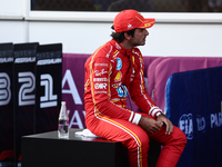 Carlos Sainz of Ferrari after qualifying ahead of the Formula 1 Grand Prix of Azerbaijan at Baku City Circuit in Baku, Azerbaijan on Septemb...