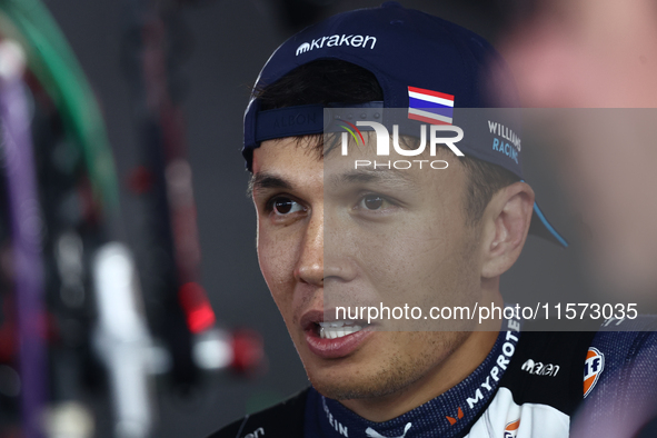 Alexander Albon of Williams after qualifying ahead of the Formula 1 Grand Prix of Azerbaijan at Baku City Circuit in Baku, Azerbaijan on Sep...