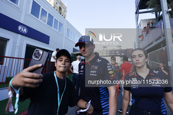 Max Verstappen of Red Bull Racing after qualifying ahead of the Formula 1 Grand Prix of Azerbaijan at Baku City Circuit in Baku, Azerbaijan...