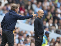 Brentford F.C. manager Thomas Franks gesticulates during the Premier League match between Manchester City and Brentford at the Etihad Stadiu...