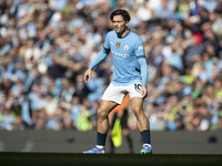 Jack Grealish #10 of Manchester City F.C. during the Premier League match between Manchester City and Brentford at the Etihad Stadium in Man...