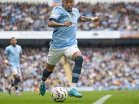 Savinho #26 of Manchester City F.C. during the Premier League match between Manchester City and Brentford at the Etihad Stadium in Mancheste...