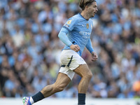 Jack Grealish #10 of Manchester City F.C. during the Premier League match between Manchester City and Brentford at the Etihad Stadium in Man...