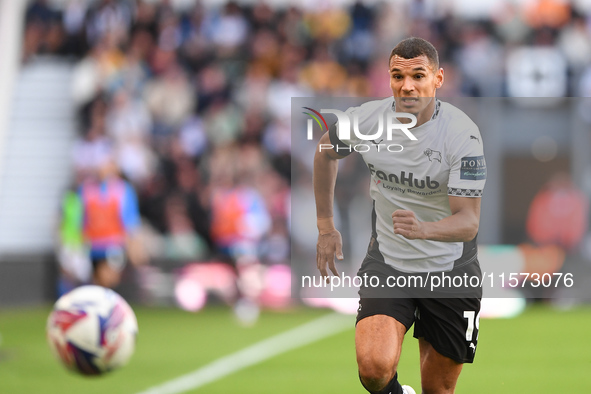 Kayden Jackson of Derby County during the Sky Bet Championship match between Derby County and Cardiff City at Pride Park in Derby, England,...