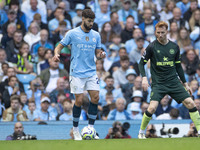 Josko Gvardiol #24 of Manchester City F.C. during the Premier League match between Manchester City and Brentford at the Etihad Stadium in Ma...