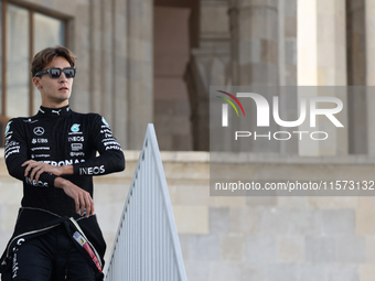 George Russell of Mercedes before qualifying ahead of the Formula 1 Grand Prix of Azerbaijan at Baku City Circuit in Baku, Azerbaijan on Sep...