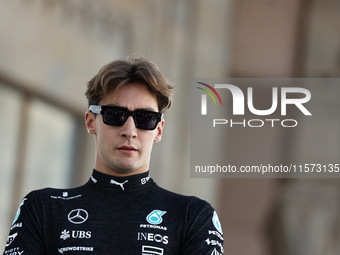 George Russell of Mercedes before qualifying ahead of the Formula 1 Grand Prix of Azerbaijan at Baku City Circuit in Baku, Azerbaijan on Sep...