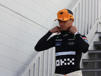 Lando Norris of McLaren before qualifying ahead of the Formula 1 Grand Prix of Azerbaijan at Baku City Circuit in Baku, Azerbaijan on Septem...