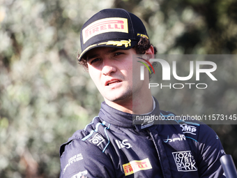 Jak Crawford after sprint race of Formula 2 Round at Baku City Circuit in Baku, Azerbaijan on September 14, 2024. (