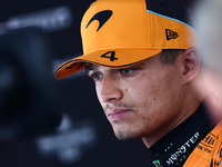 Lando Norris of McLaren during qualifying ahead of the Formula 1 Grand Prix of Azerbaijan at Baku City Circuit in Baku, Azerbaijan on Septem...