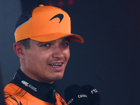 Lando Norris of McLaren during qualifying ahead of the Formula 1 Grand Prix of Azerbaijan at Baku City Circuit in Baku, Azerbaijan on Septem...