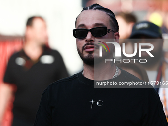 J Balvin during qualifying ahead of the Formula 1 Grand Prix of Azerbaijan at Baku City Circuit in Baku, Azerbaijan on September 14, 2024. (