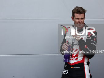 Nico Hulkenberg of Haas during qualifying ahead of the Formula 1 Grand Prix of Azerbaijan at Baku City Circuit in Baku, Azerbaijan on Septem...