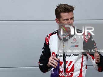 Nico Hulkenberg of Haas during qualifying ahead of the Formula 1 Grand Prix of Azerbaijan at Baku City Circuit in Baku, Azerbaijan on Septem...