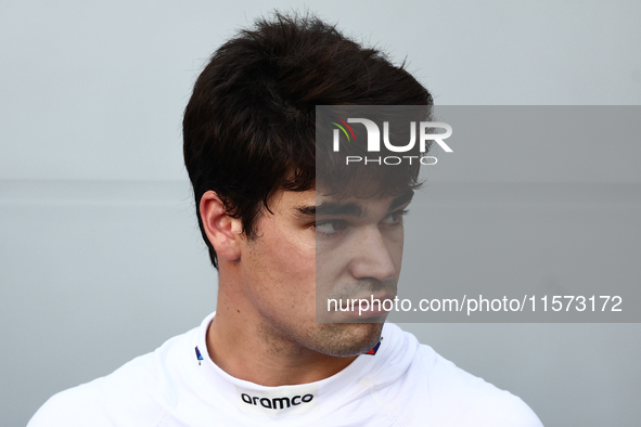 Lance Stroll of Aston Martin Aramco during qualifying ahead of the Formula 1 Grand Prix of Azerbaijan at Baku City Circuit in Baku, Azerbaij...