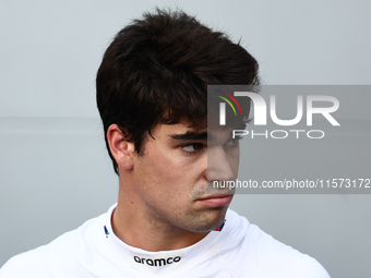 Lance Stroll of Aston Martin Aramco during qualifying ahead of the Formula 1 Grand Prix of Azerbaijan at Baku City Circuit in Baku, Azerbaij...