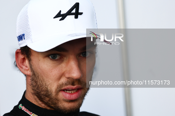 Pierre Gasly of Alpine during qualifying ahead of the Formula 1 Grand Prix of Azerbaijan at Baku City Circuit in Baku, Azerbaijan on Septemb...