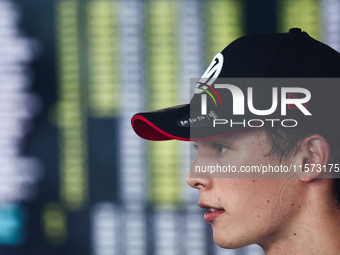 Oliver bearman of Haas during qualifying ahead of the Formula 1 Grand Prix of Azerbaijan at Baku City Circuit in Baku, Azerbaijan on Septemb...