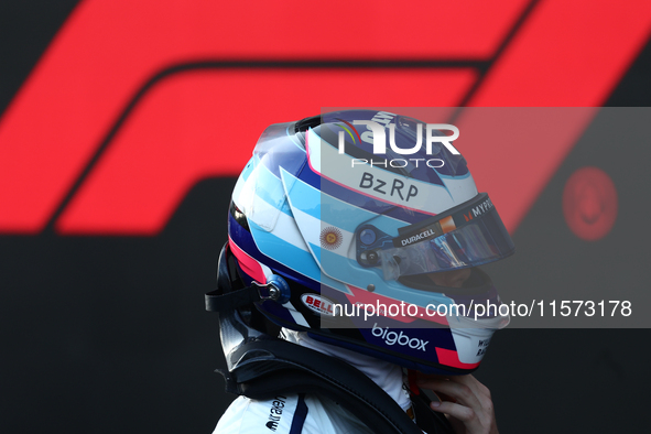 Franco Colapinto of Williams after qualifying ahead of the Formula 1 Grand Prix of Azerbaijan at Baku City Circuit in Baku, Azerbaijan on Se...