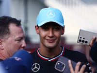 George Russell of Mercedes after qualifying ahead of the Formula 1 Grand Prix of Azerbaijan at Baku City Circuit in Baku, Azerbaijan on Sept...