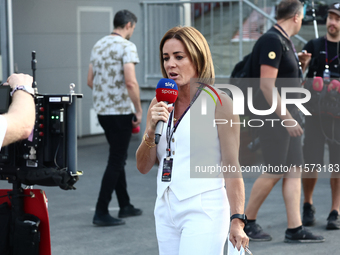 Natalie Pinkham after qualifying ahead of the Formula 1 Grand Prix of Azerbaijan at Baku City Circuit in Baku, Azerbaijan on September 14, 2...