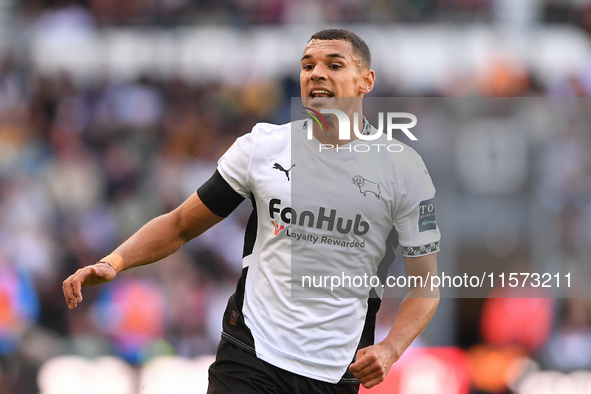 Kayden Jackson of Derby County during the Sky Bet Championship match between Derby County and Cardiff City at Pride Park in Derby, England,...