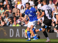 Calum Chambers of Cardiff City is in action during the Sky Bet Championship match between Derby County and Cardiff City at Pride Park in Der...