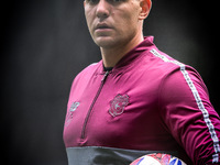 Ethan Horvath, Cardiff City goalkeeper, warms up ahead of kick-off during the Sky Bet Championship match between Derby County and Cardiff Ci...