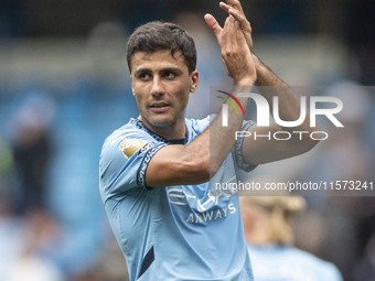 During the Premier League match between Manchester City and Brentford at the Etihad Stadium in Manchester, England, on September 14, 2024. (