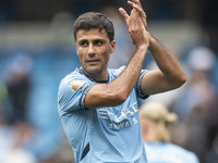 During the Premier League match between Manchester City and Brentford at the Etihad Stadium in Manchester, England, on September 14, 2024. (