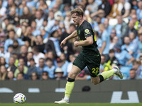 Nathan Collins #22 of Brentford F.C. during the Premier League match between Manchester City and Brentford at the Etihad Stadium in Manchest...